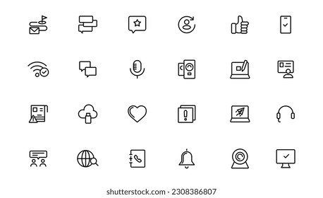 Internet  icon set. Containing online, computer, network, website, server, web design, hardware, software and programming. 