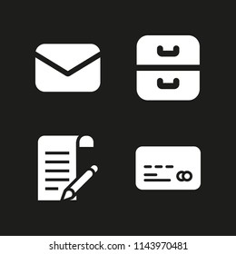 internet icon set with document, archive and credit card vector icons for web and graphic design