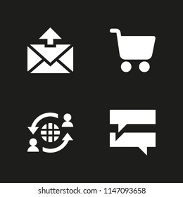 internet icon set. email, cart and chat vector icon for graphic design and web