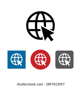 
Internet icon set. Go to web sign - simple flat design isolated on white background