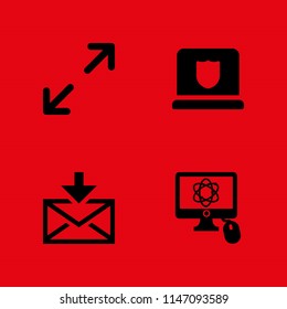internet icon set. laptop, maximize and email vector icon for graphic design and web