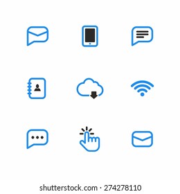 Internet icon set line art 2-color