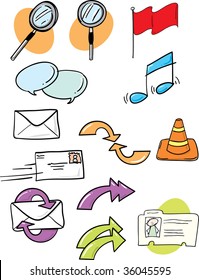 Internet Icon set loose sketch