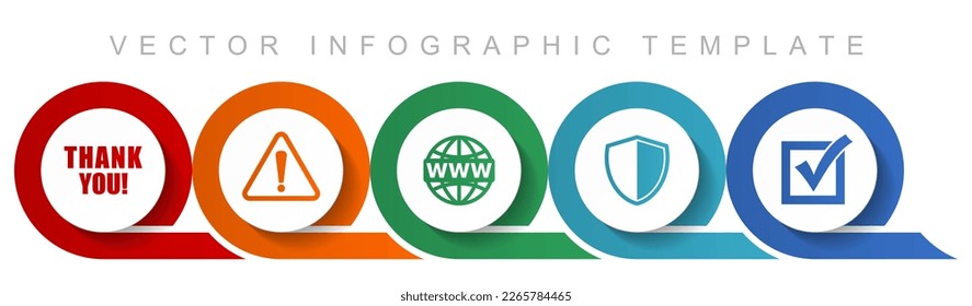 Internet-Icon-Set, verschiedene Symbole wie danke, Warnung, www, Schild und Abstimmung für Webdesign und mobile Anwendungen, flache Design-Infografik-Vektorvorlage in eps10