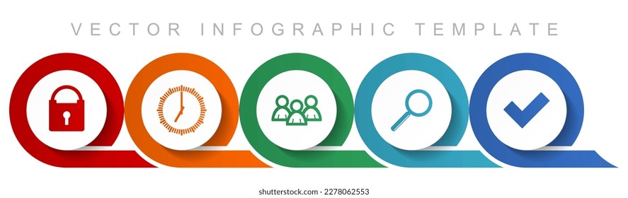 Internet-Icon-Set, verschiedene Icons wie Padlock, Armbanduhr, Menschen, Linse und Abstimmung für Webdesign und mobile Anwendungen, flache Design-Infografik-Vektorvorlage in eps10