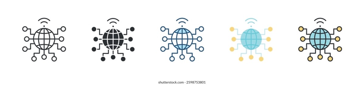 Internet Icon Set Multiple Style Collection