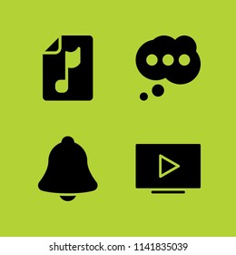 internet icon set. With notification, audio file and video player  vector icons for graphic design and web