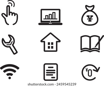 Internet icon set onetone 01