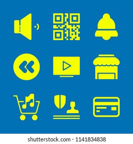 internet icon set. With qr code, shop and volume  vector icons for graphic design and web