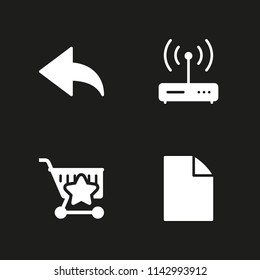 internet icon set. router, file and reply vector icon for graphic design and web