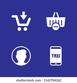 internet icon set. shopping basket, shopping cart and smartphone vector icon for graphic design and web