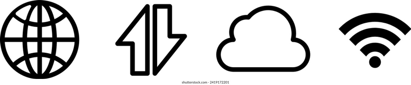 internet icon set, internet sign vector design