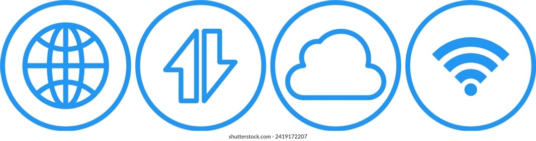 internet icon set, internet sign vector design