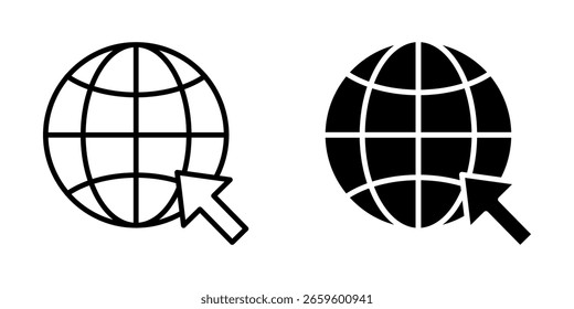 Ícone Internet definido. Fundo branco isolado do símbolo. ilustração do vetor. cor editável.