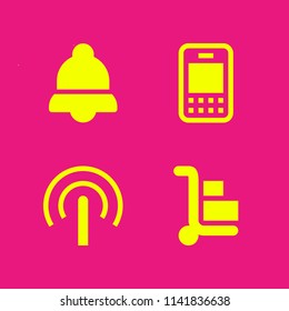 internet icon set. With trolley, signal and notification  vector icons for graphic design and web