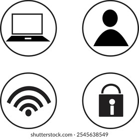 Ícone Internet definir vetor e ilustração no fundo branco