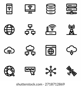 Ícone Internet definir ilustração de vetor