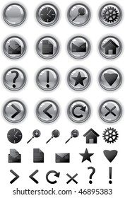 Internet Icon set. Vector illustration (EPS8). All parts (object) closed, possibility to edit.  Without a transparency. Isolated on a white background.