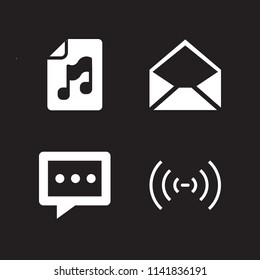 internet icon set. With wireless, audio file and email  vector icons for graphic design and web