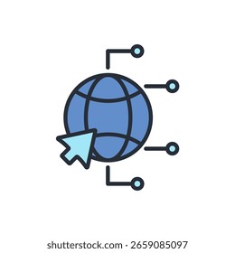 internet icon set.Vector.Editable stroke.linear estilo signo para el uso Diseño web, logo.Symbol ilustración.