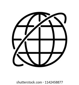 Internet Icon, simple design, stroke outline style. Line vector. Isolate on white background.