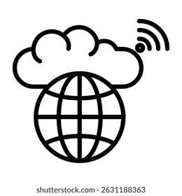 Icono de Internet estilo de línea de colección única
