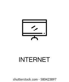 Internet icon. Single high quality outline symbol for web design or mobile app. Thin line sign for design logo. Black outline pictogram on white background