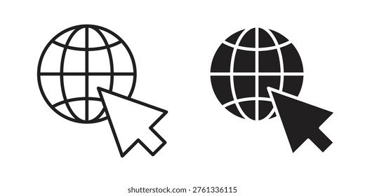 Internet icon suitable. Simple outline and solid style icon EPS10