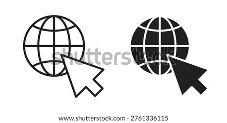 Internet icon suitable. Simple outline and solid style icon EPS10