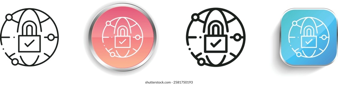 internet icon. Thin Linear, Regular and Button Style Design Isolated On White Background