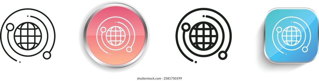 internet icon. Thin Linear, Regular and Button Style Design Isolated On White Background