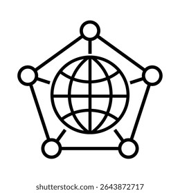 Internet icon vector. Communication illustration sign. Satellite communication symbol. Computer network web icon. WWW symbol design for web and app.