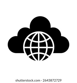 Internetsymbolvektor. Illustrationszeichen für Kommunikation. Satelliten-Kommunikationssymbol. Computernetzwerk-Websymbol. WWW-Symboldesign für Web und App.