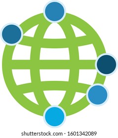 internet icon vector. Dots on Earth