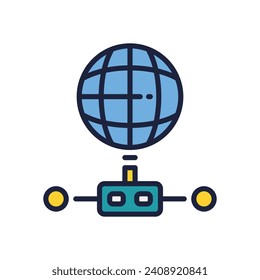 Internetsymbol. Mit Vektorgrafik gefülltes Farbsymbol für Ihre Website, Ihr Handy, Ihre Präsentation und Ihr Logo-Design.