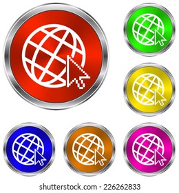  Internet  icon - vector glossy colourful buttons