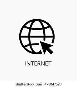 Internet icon vector illustration. Web browser internet symbol. Go to web sign.