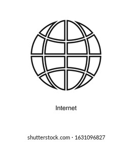 Internet icon vector on white background. Black icon illustration