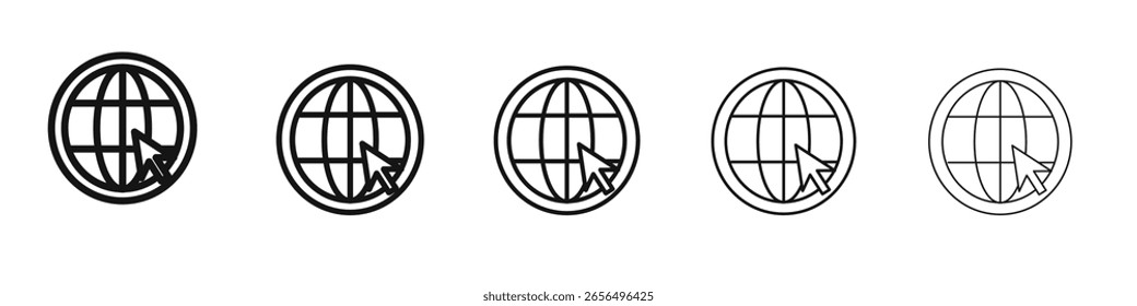 Icono de Internet Vector Esquema Conjunto Ilustración Signo