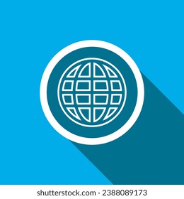 Internet icon vector. Internet icon vector in trendy flat style. Website icon image, Website icon illustration isolated on blue background