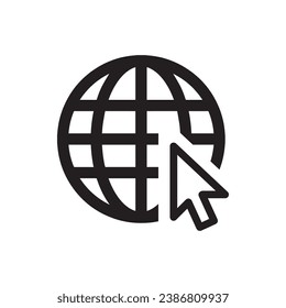 Vector de icono de Internet. Vector de símbolo de signo del sitio web. Ir a la ilustración del icono del vector web aislado en fondo blanco
