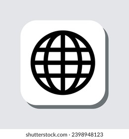Internet icon vector. Website sign symbol in trendy flat style. Internet vector icon illustration in square isolated on gray background