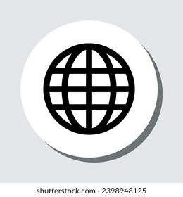 Internet icon vector. Website sign symbol in trendy flat style. Internet vector icon illustration in circle isolated on gray background