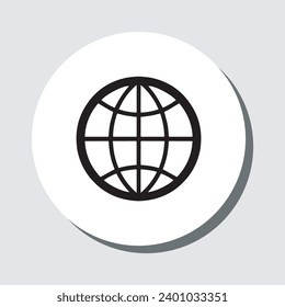 Internet icon vector. Website sign symbol in trendy flat style. Internet vector icon illustration in circle isolated on gray background
