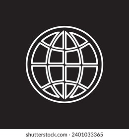 Internet icon vector. Website sign symbol vector. Internet vector icon illustration isolated on black background