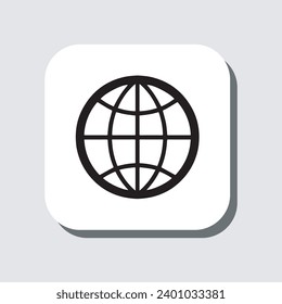 Internet icon vector. Website sign symbol in trendy flat style. Internet vector icon illustration in square isolated on gray background