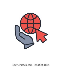 internet icon. vector.Editable stroke.linear style sign for use web design,logo.Symbol illustration.