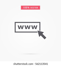 Internet icon.Go to web sign.