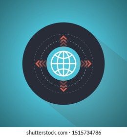 Internet icon.Go to web sign. Internet symbol. Blue Theme Concept