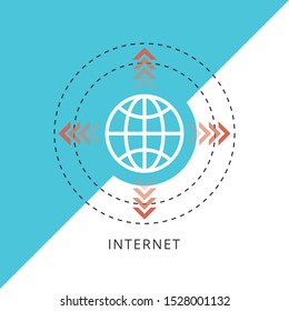 Internet icon.Go to web sign. Internet symbol. Concept of flat icon